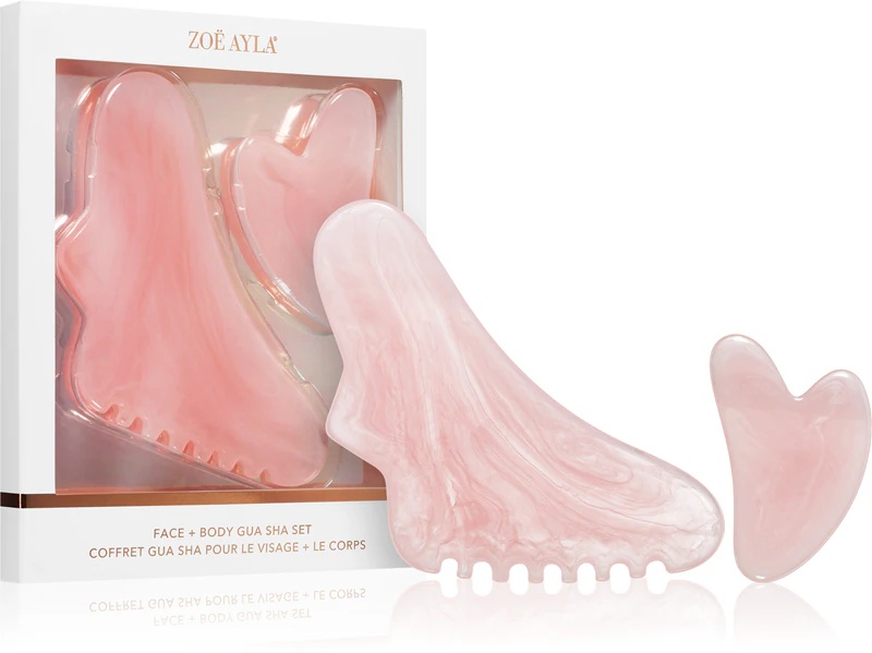 „Zoë Ayla Face & Body Gua Sha“ rinkinys veido ir kūno masažo aksesuarams