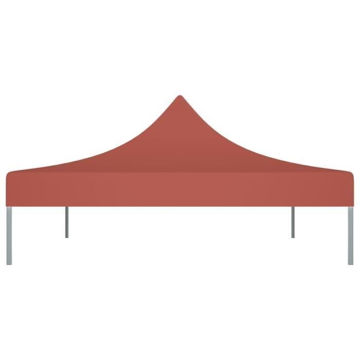 Déco Toit de tente de réception - Toile de Tonnelle 4x3 m Terre cuite 270 g-m² Pour Extérieur Terrasse Jardin - 5561