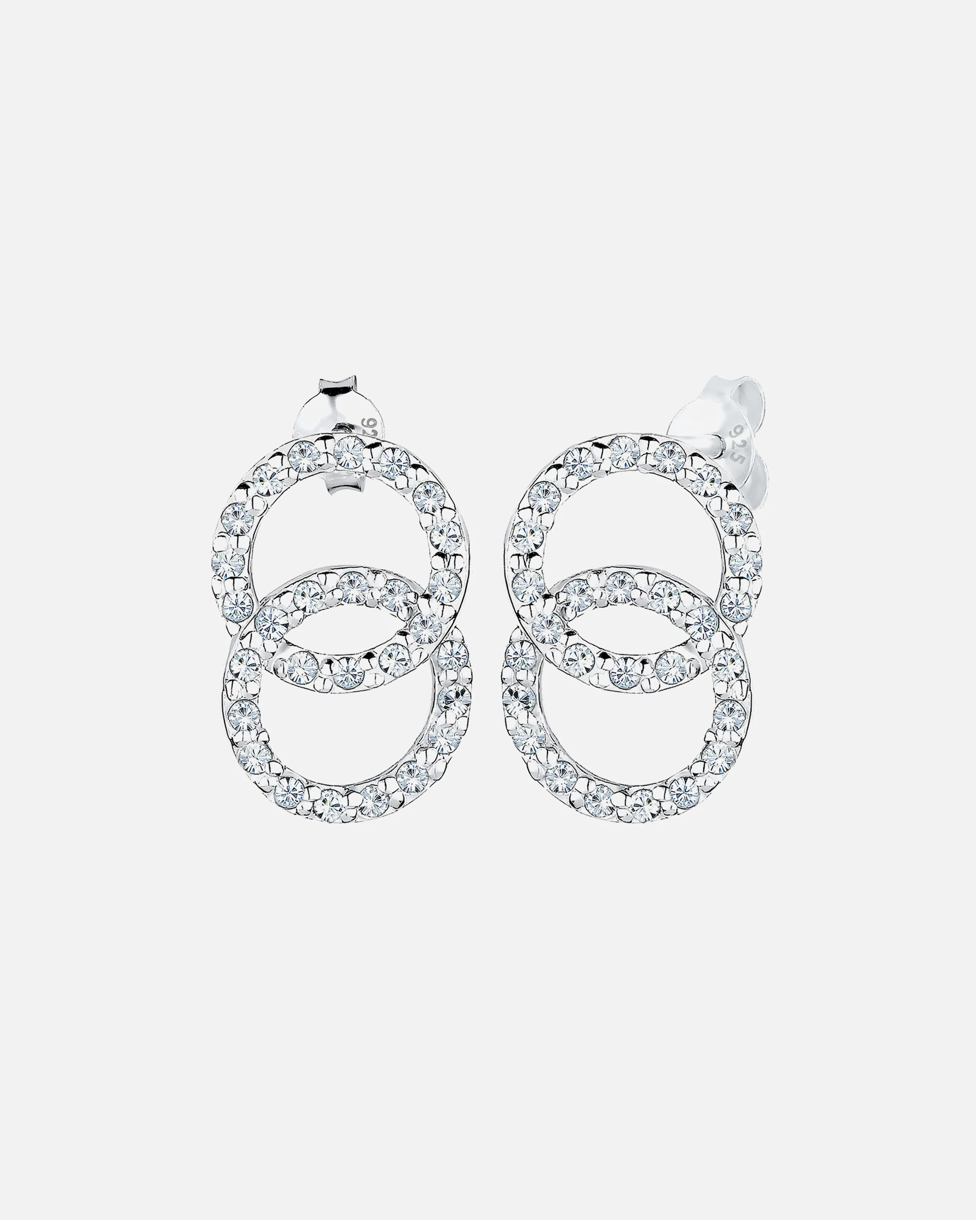 Elli Femmes cercle géo tendance avec cristaux en argent sterling 925