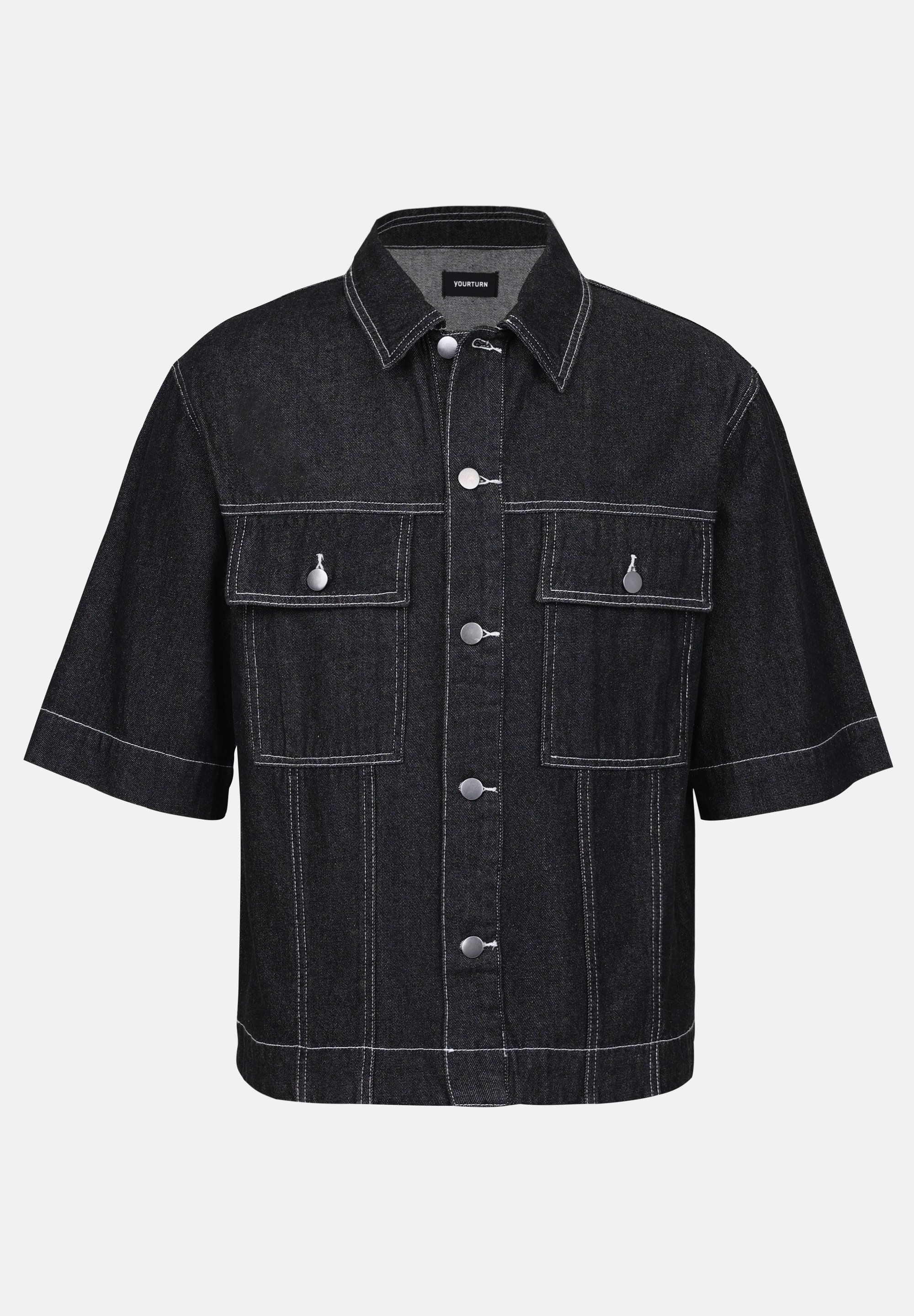 YOURTURN UNISEX DENIM - Camicia - nero slavato