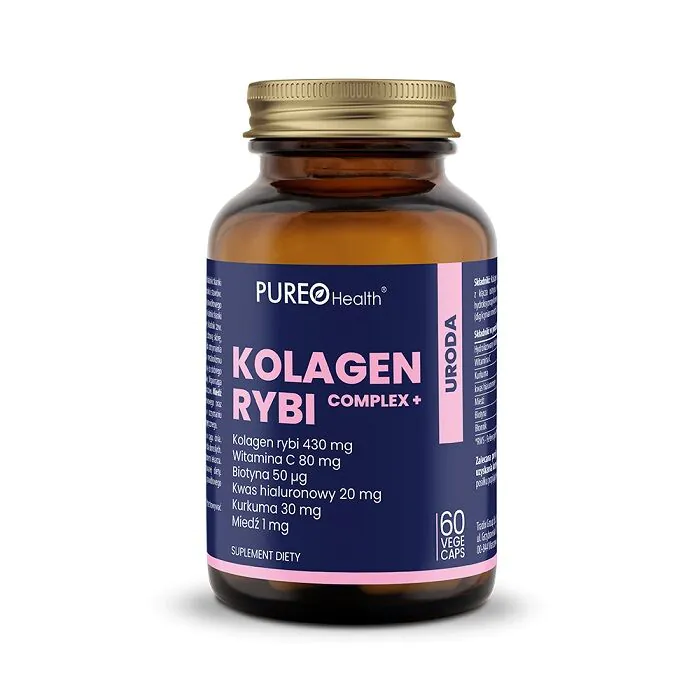 Pureo Health Kolagen Rybi Complex+, Suplement diety zawierający kolagen, witaminy i minerały, Kapsułki