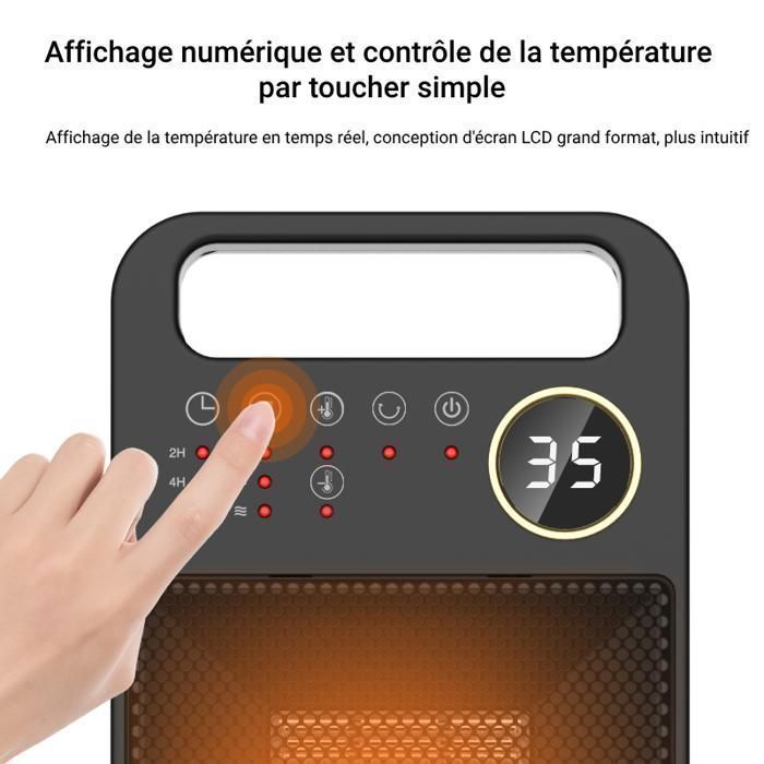 Fan Heater - FIMEI - 2000W - Remote Control - 70° Oscillation - 2-12h Timer