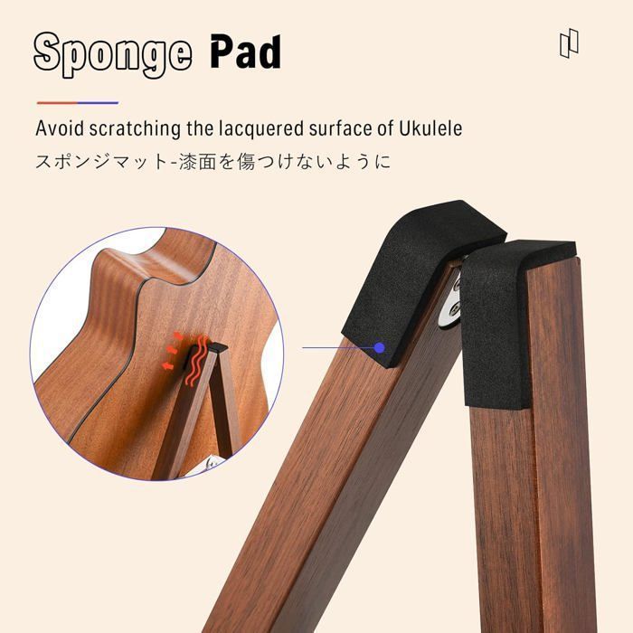 Guitar Stand - NETBOAT - A-frame - Acacia Wood - Foldable - Universal