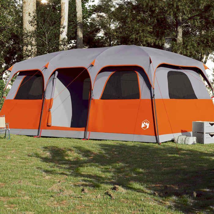 Tenda familiare - vidaXL - Modello cabina - 9 persone - Impermeabile - Grigio