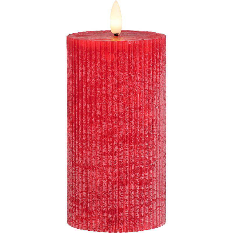 Lámpara Vie Selected Cube de 10 cm de diámetro y 7 cm de largo, con ranura LED roja.