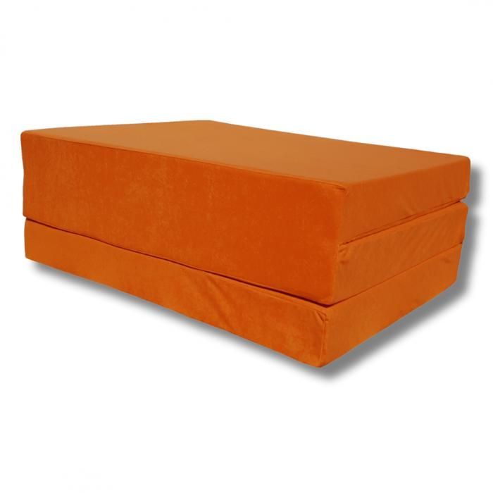 Matelas lit futon pliable pliant - NATALIA SPZOO - orange - Mousse polyuréthane - 1 personne