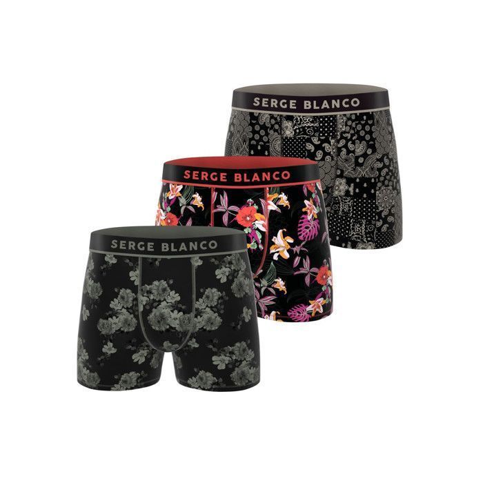 Serge Blanco Men's Boxer Shorts - Grey (Pack of 3)