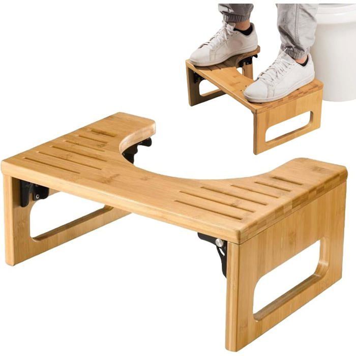 Taburete de baño de bambú para adultos, taburete de baño para niños, taburete de baño plegable de bambú