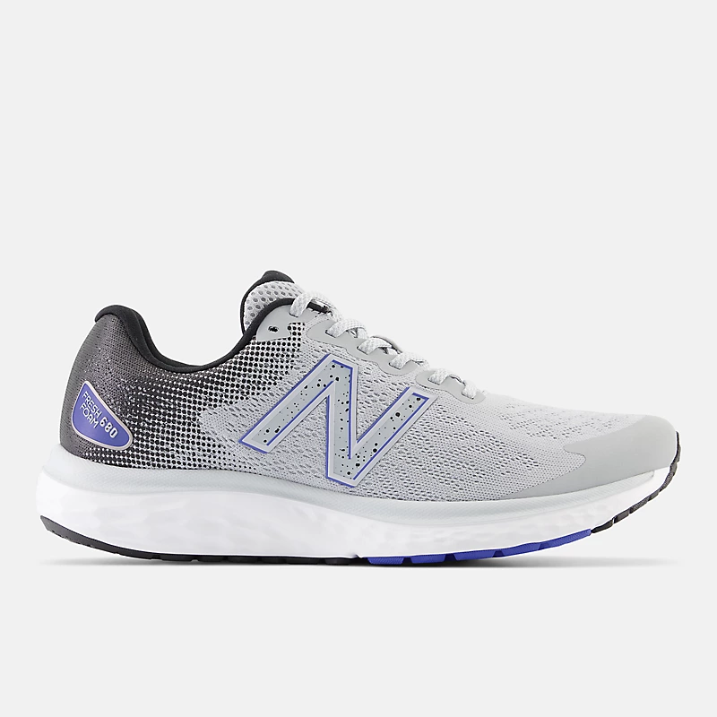 Buty Fresh Foam 680v7 dla mężczyzn – szare aluminium z czarnym i morskim błękitem