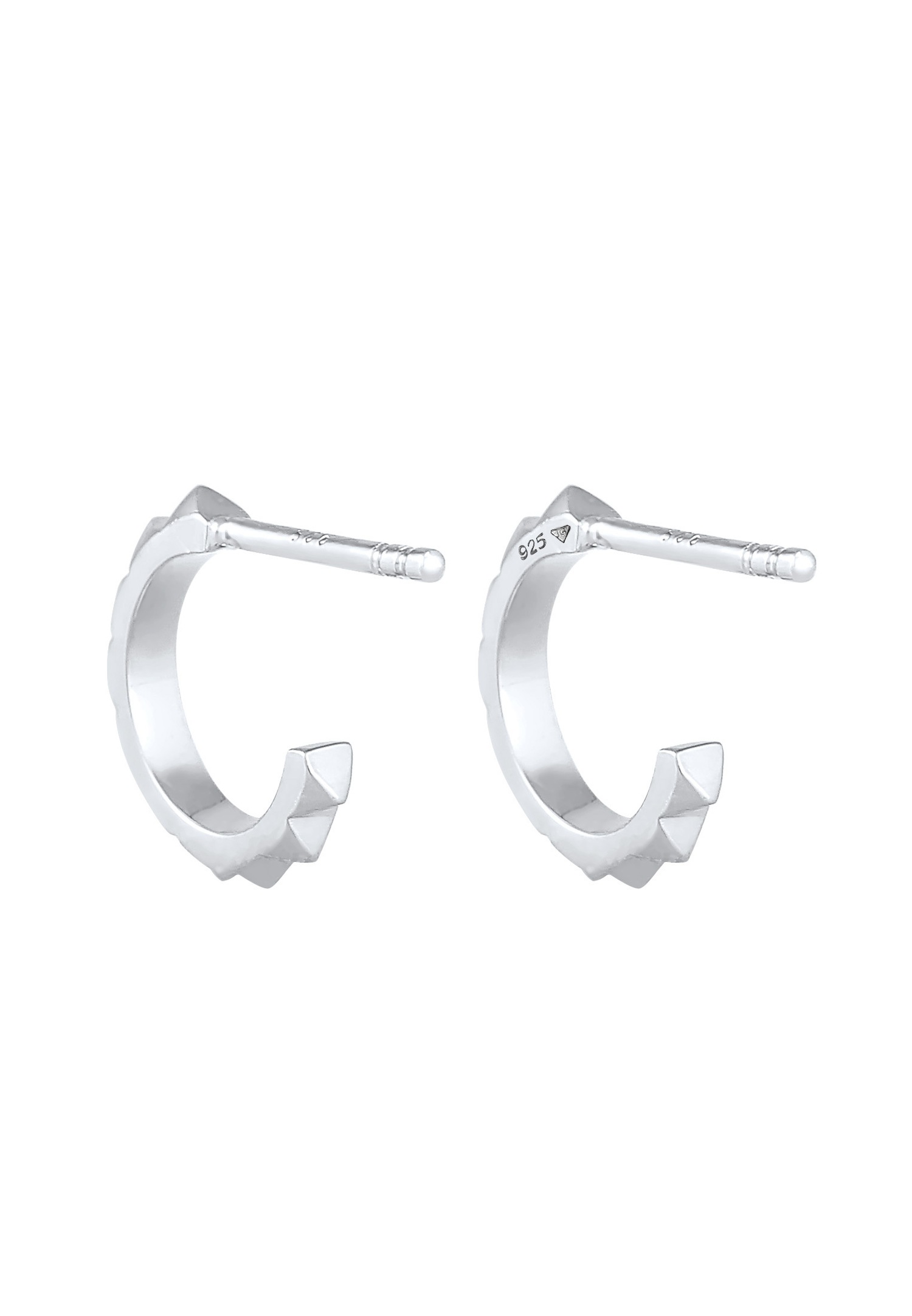 Elli Pyramides créoles à bouchons pour dames Tendance Geo Look en argent sterling 925