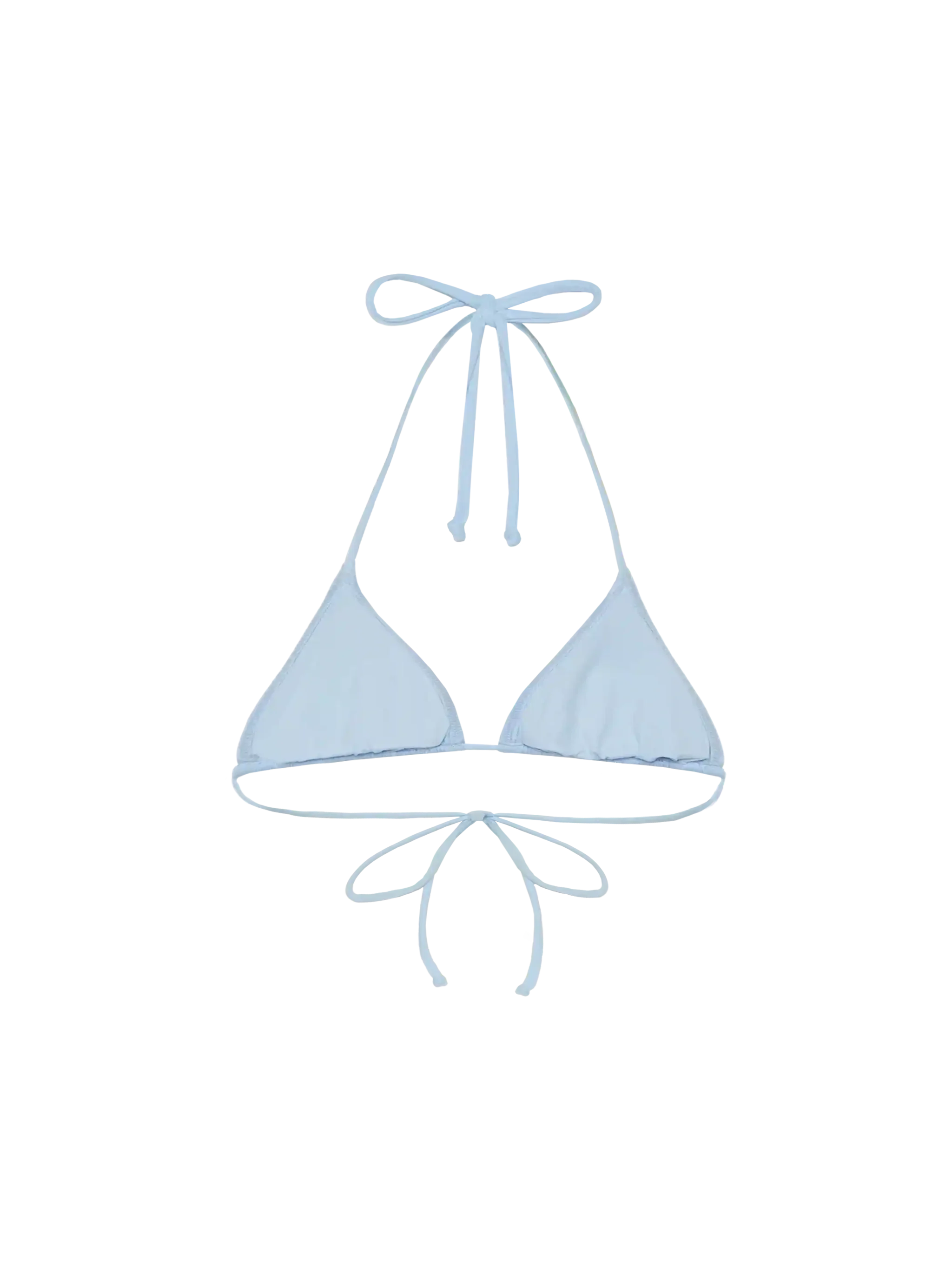 Top de bikini triangular azul claro Leah