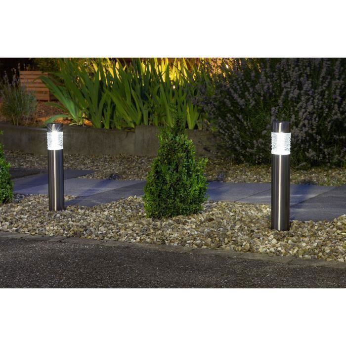 Zonnepaal van roestvrij staal - GALIX - 0,13W - 10 lumen - 8 uur verlichting - 1 witte LED