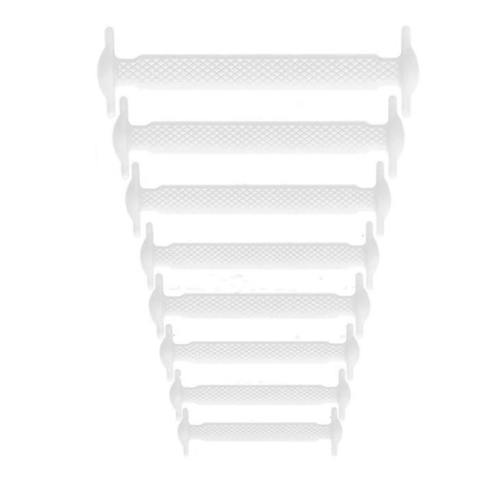 © France en Stock / 16 lacci elastici in silicone senza allacciatura (bianchi, per adulti e bambini)