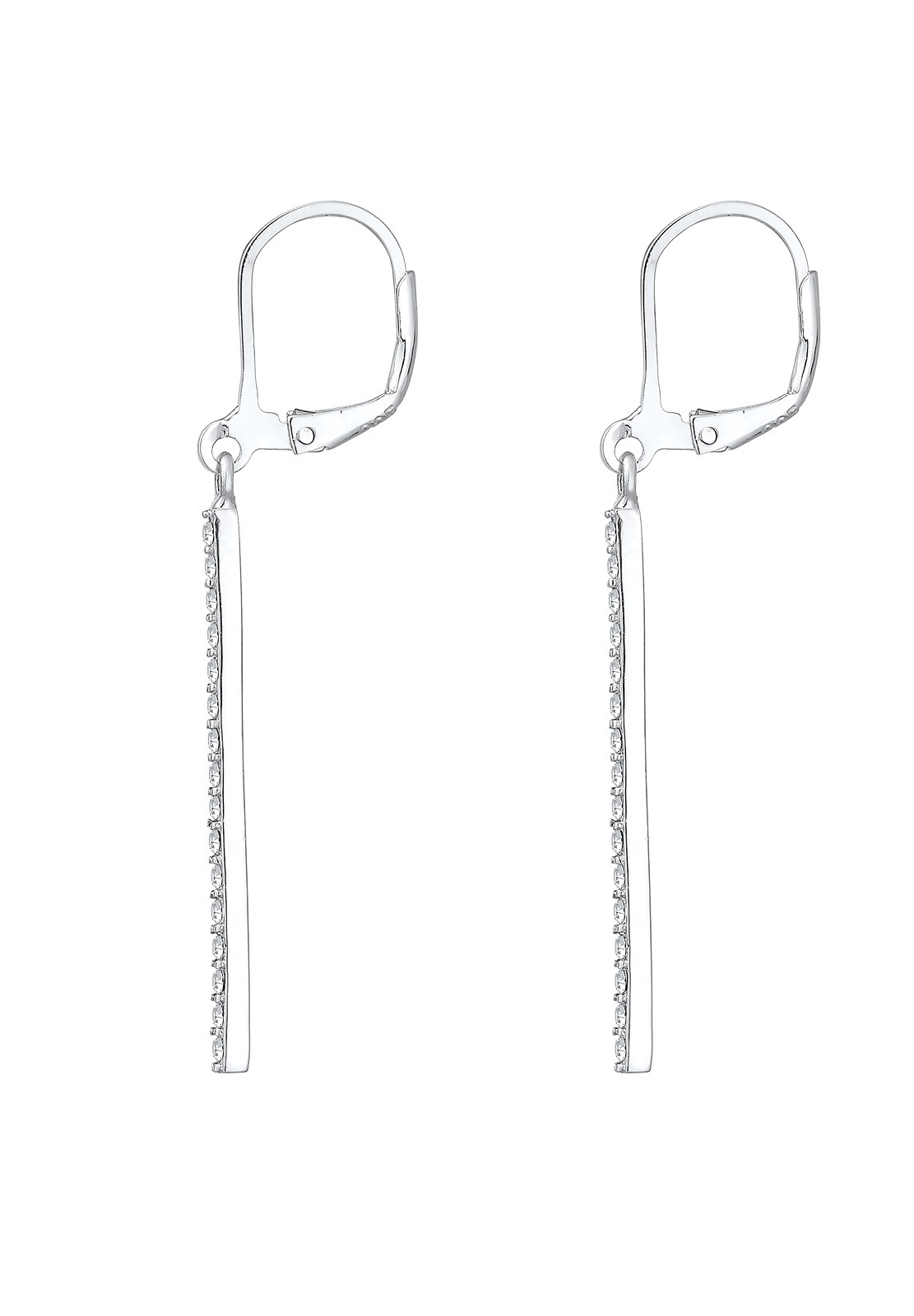 Elli Femmes pendentif d'oreilles géo bâton avec cristaux en argent sterling 925