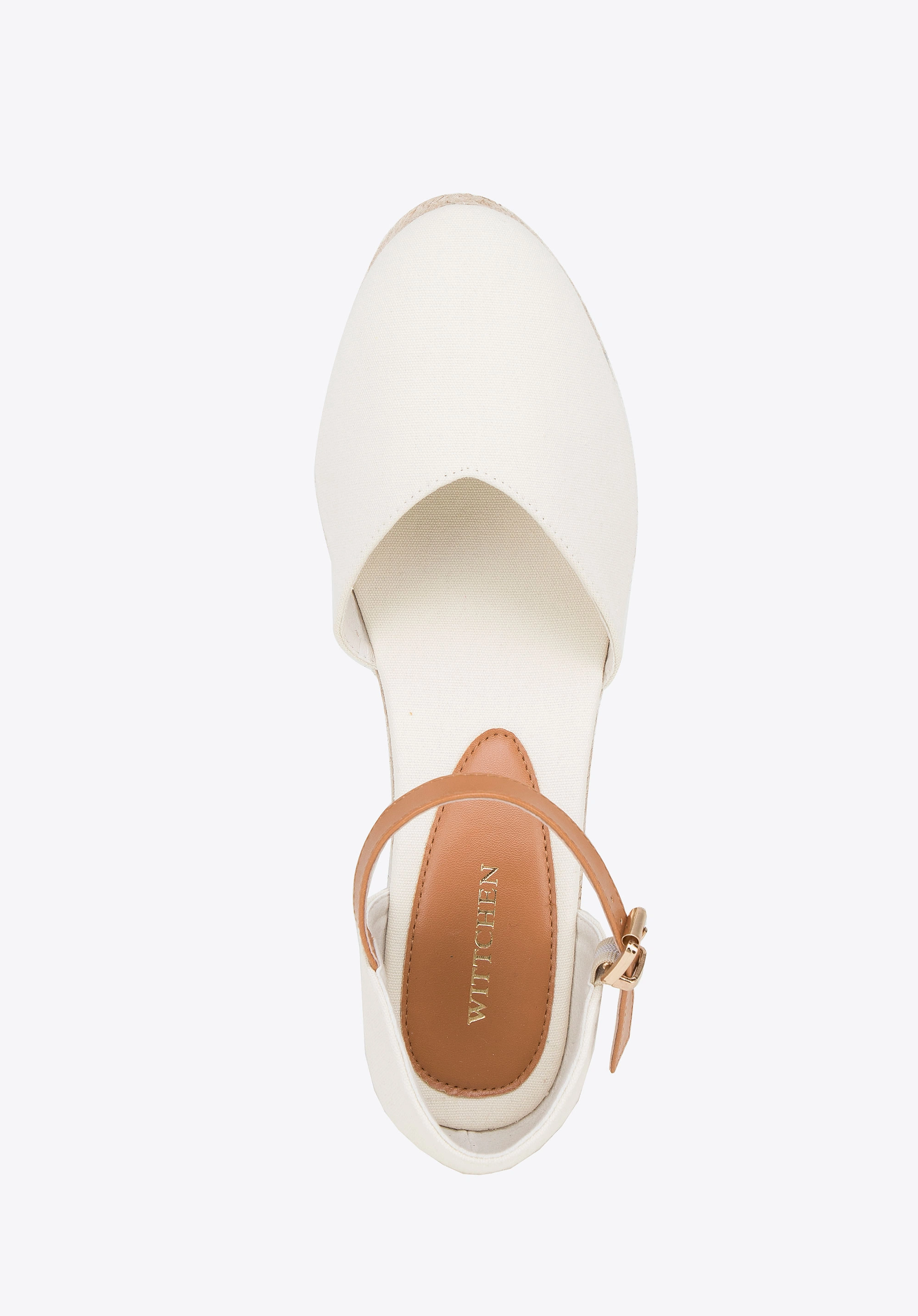 Damskie espadryle z paskiemKolor: kremowy