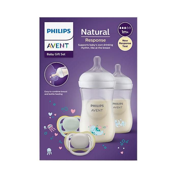 Avent  Coffret Natural Response 2 Biberons Décors