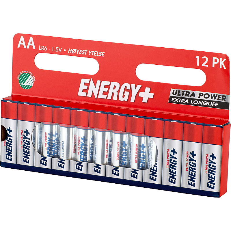 Paquete de 12 pilas AA Energy, ultra potentes, Energy