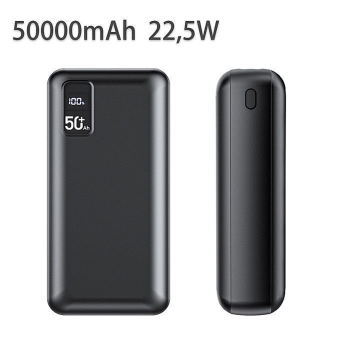 50000mAh External Battery Power Bank with 3 Outputs and 2 Inputs, LCD Screen, Fast Charging – Compatible with iPhone, Samsung, iPad, Huawei, and Xiaomi