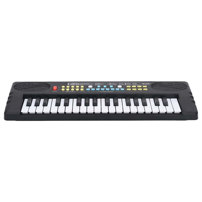 Teclado de piano eléctrico de 37 teclas y micrófono infantil.