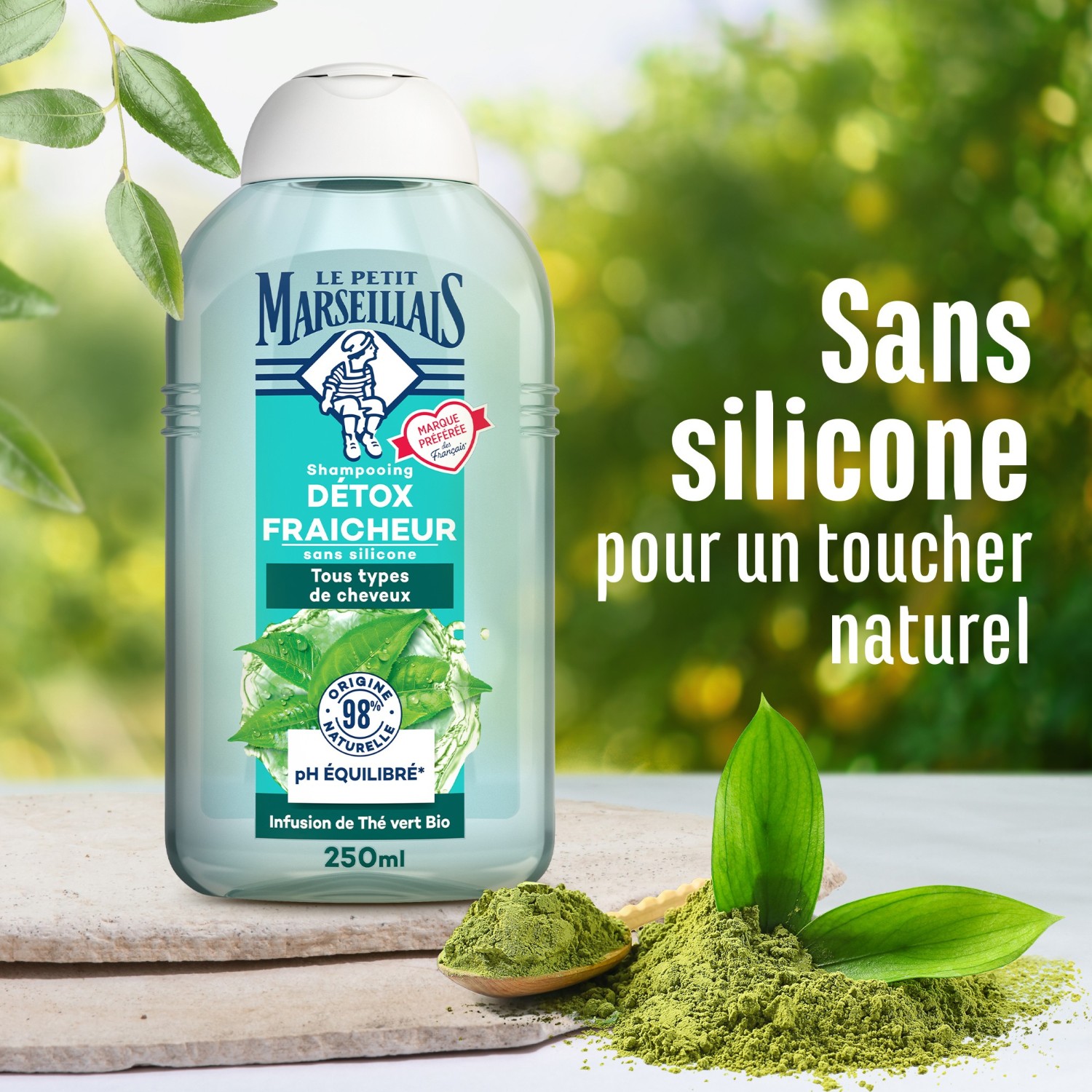 Le Petit Marseillais Shampooing infusion DÃ©tox thym et thÃ©vert Bio - Le flacon de