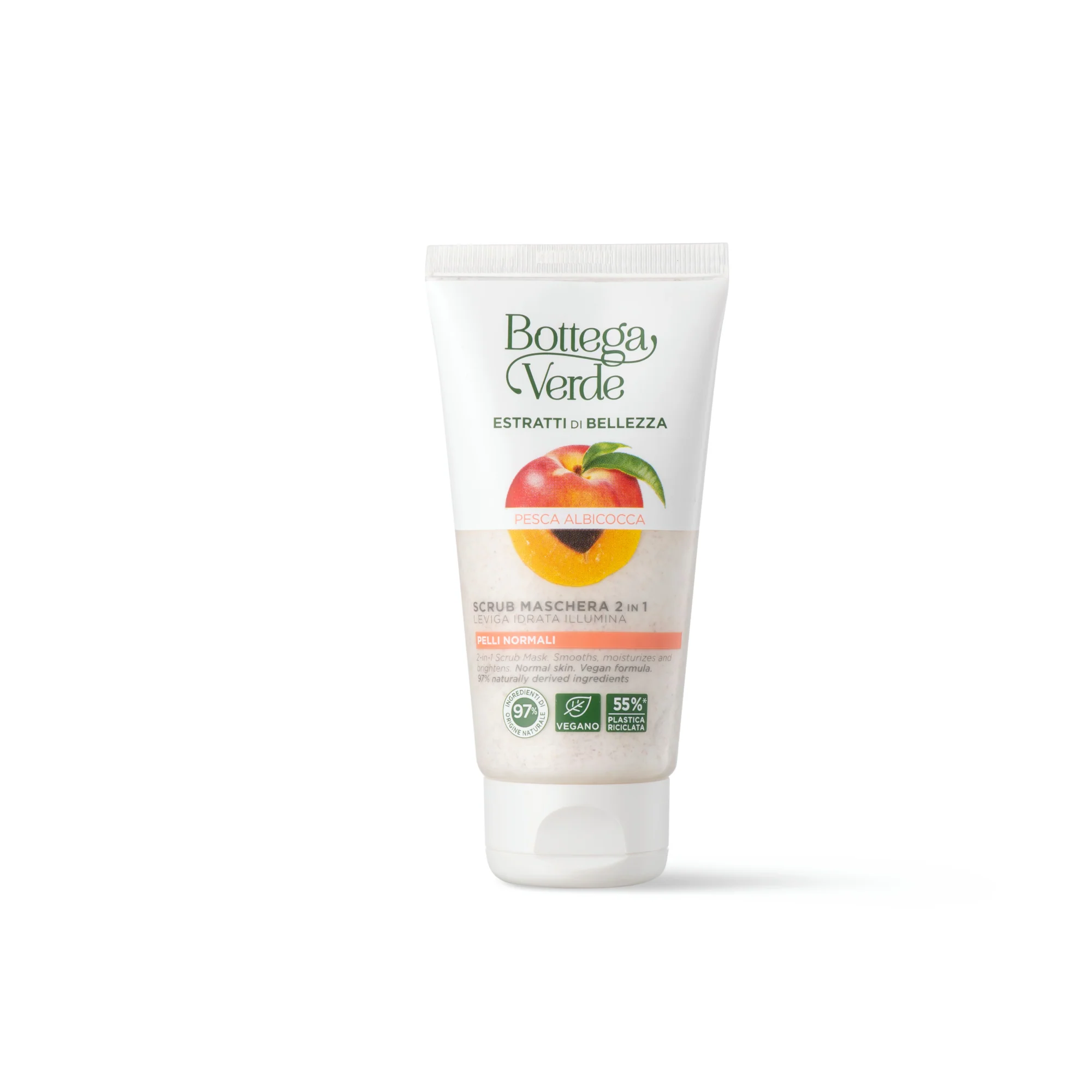 Estratti di bellezza Scrub Maschera 2 In 1 - Pesca E Albicocca - Esfoliante viso, Maschera Idratante viso