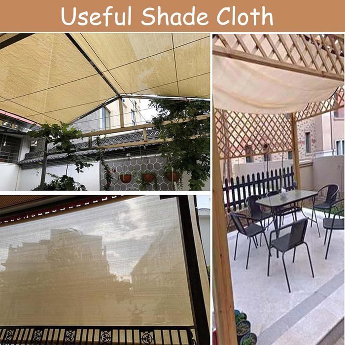 Vela de sombra - AIMOONSA - 2 m x 4 m - Beige - Polietileno de alta densidad - Resistente a los rayos UV