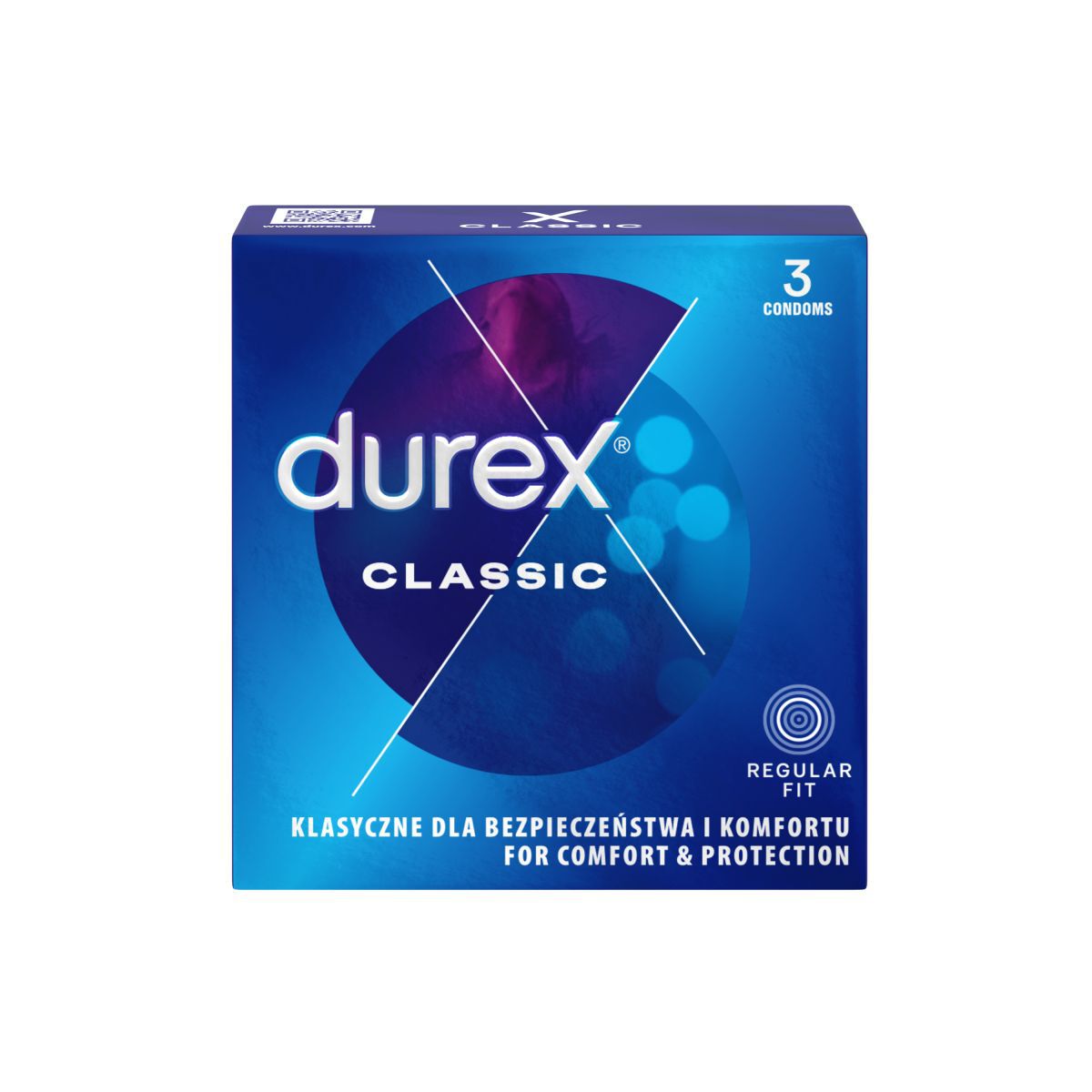 Preservativi Durex Classici, confezione da 3 pezzi