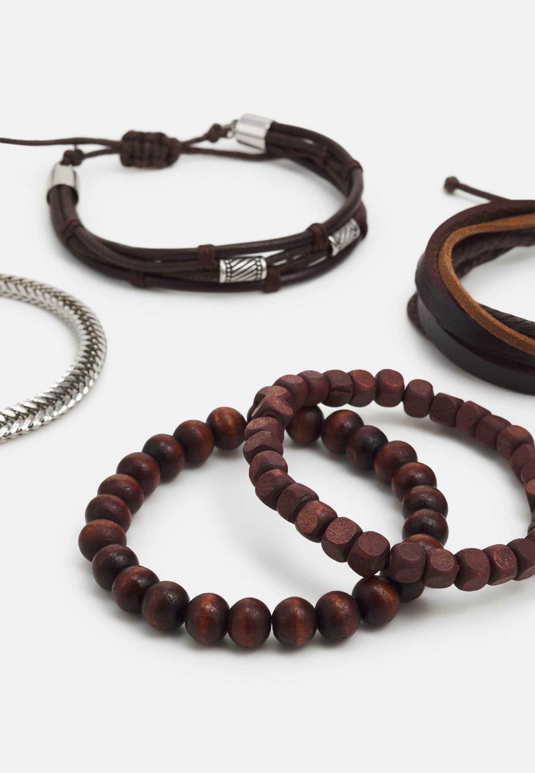Pier One 5-pack - Armband - bruin, zilverkleurig