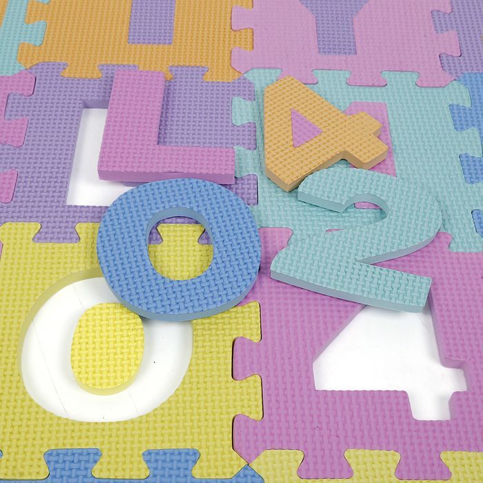 36-delige speelmat voor kinderen, 15,5*15,5 cm - ERROLVES - Zachte EVA-schuim puzzelspeelmat met alfabet en cijfers