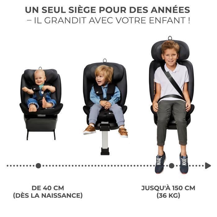 Kinderkraft I-360 I-SIZE Child Car Seat, 40–150cm, 360° Swivel, ISOFIX, Support Leg, H-GUARD, Adjustable Headrest, Black