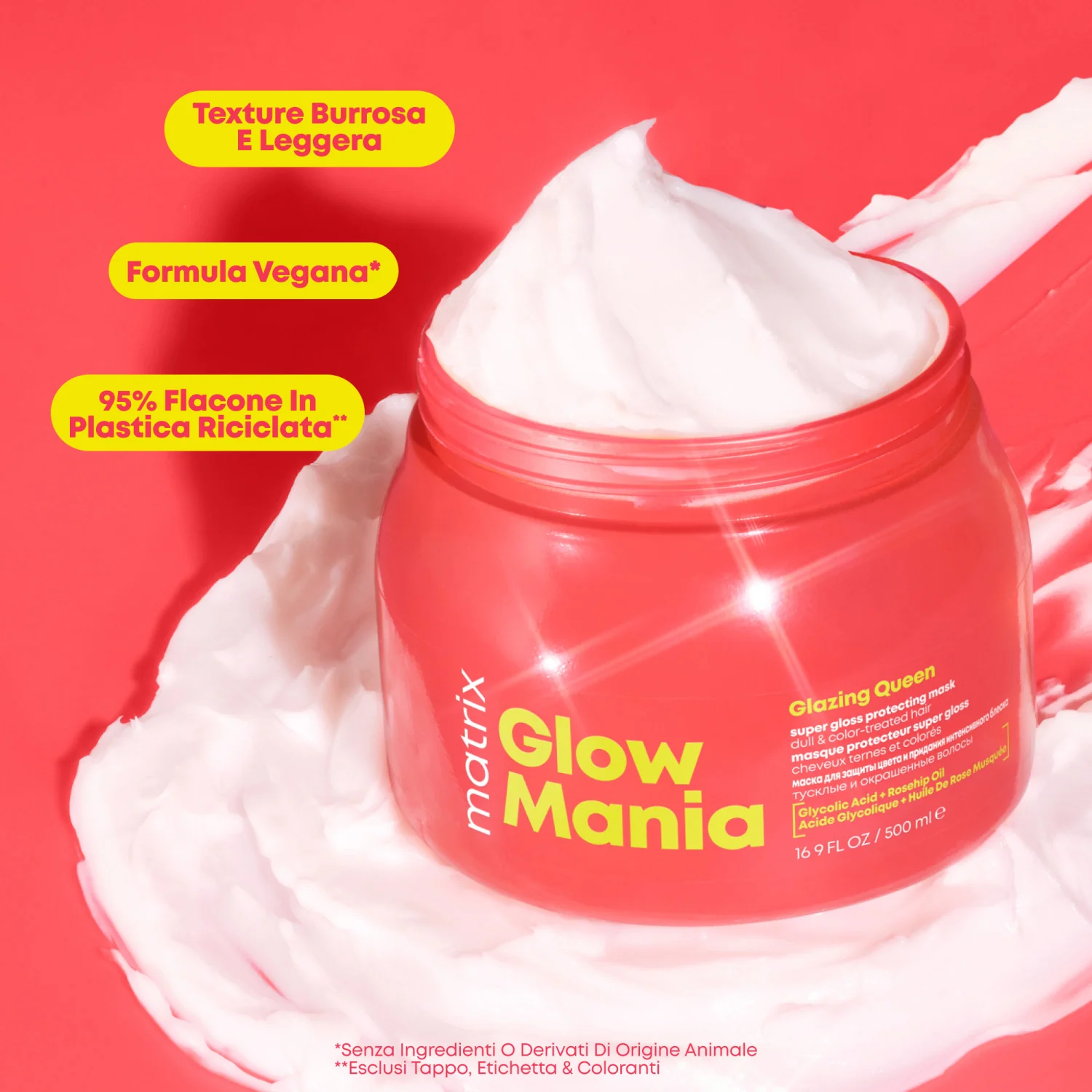 Glow Mania Super Gloss Protecting Mask - Maschera Protezione Colore Capelli, Maschera Illuminante Capelli