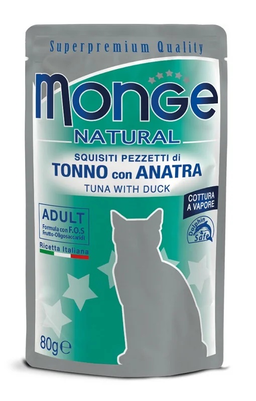 Sachets Monge au thon/canard 8 g