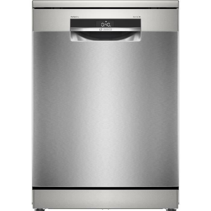 Lave-vaisselle pose libre BOSCH SMS6ZCI11F SER6 - 14 couverts - Induction - L60cm - 40 dB - Classe B - tiroir à couverts - Acier