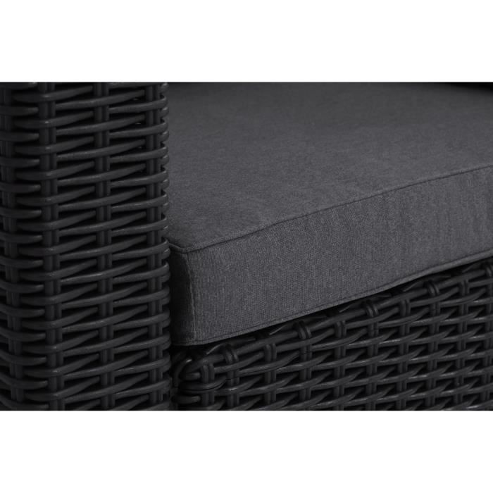Set di mobili da giardino in resina effetto rattan intrecciato - Allibert di KETER - 5 posti - Moorea - Grigio grafite