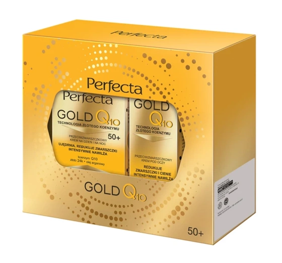 Perfecta Gold Q10 zestaw do pielęgnacji twarzy krem na dzień i na noc 50    krem pod oczy