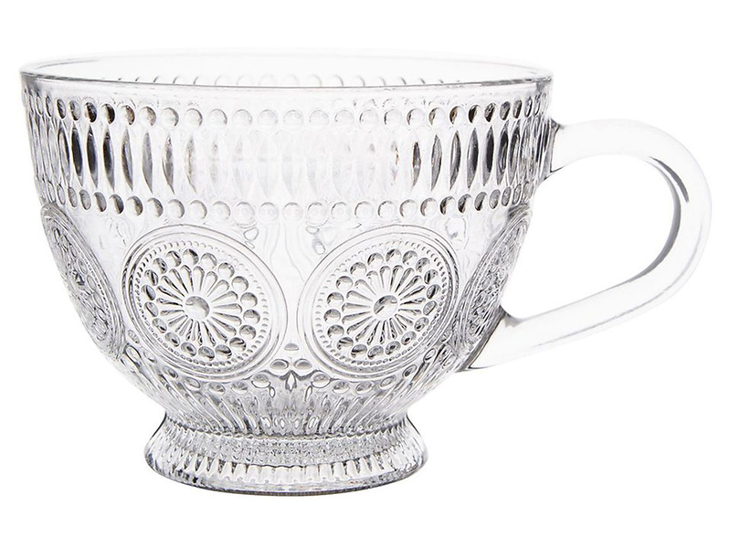 Kubek szklany na stopce Daisy 430 ml transparentny