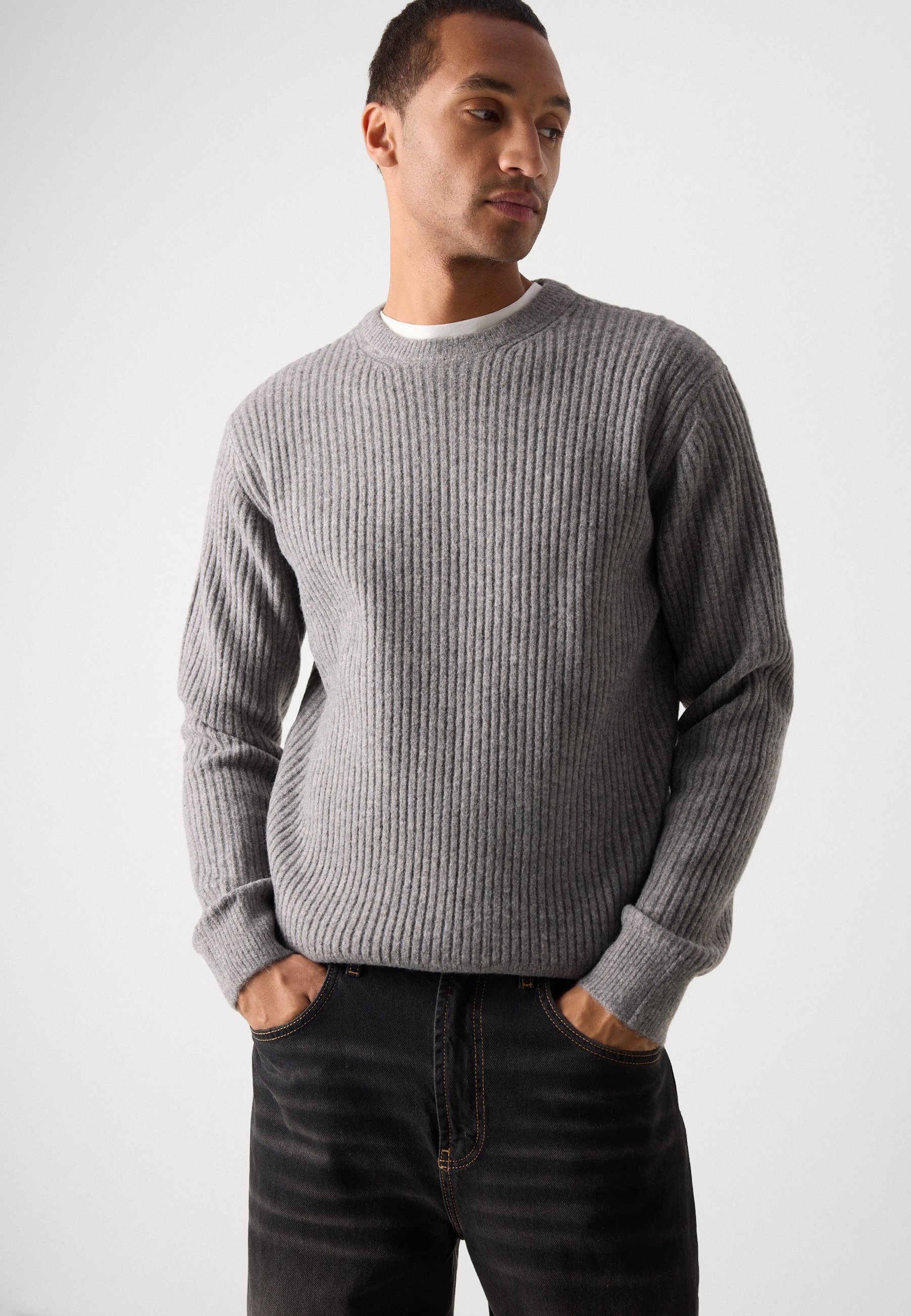 INDICODE JEANS O-HALS - Trui - grijsmix