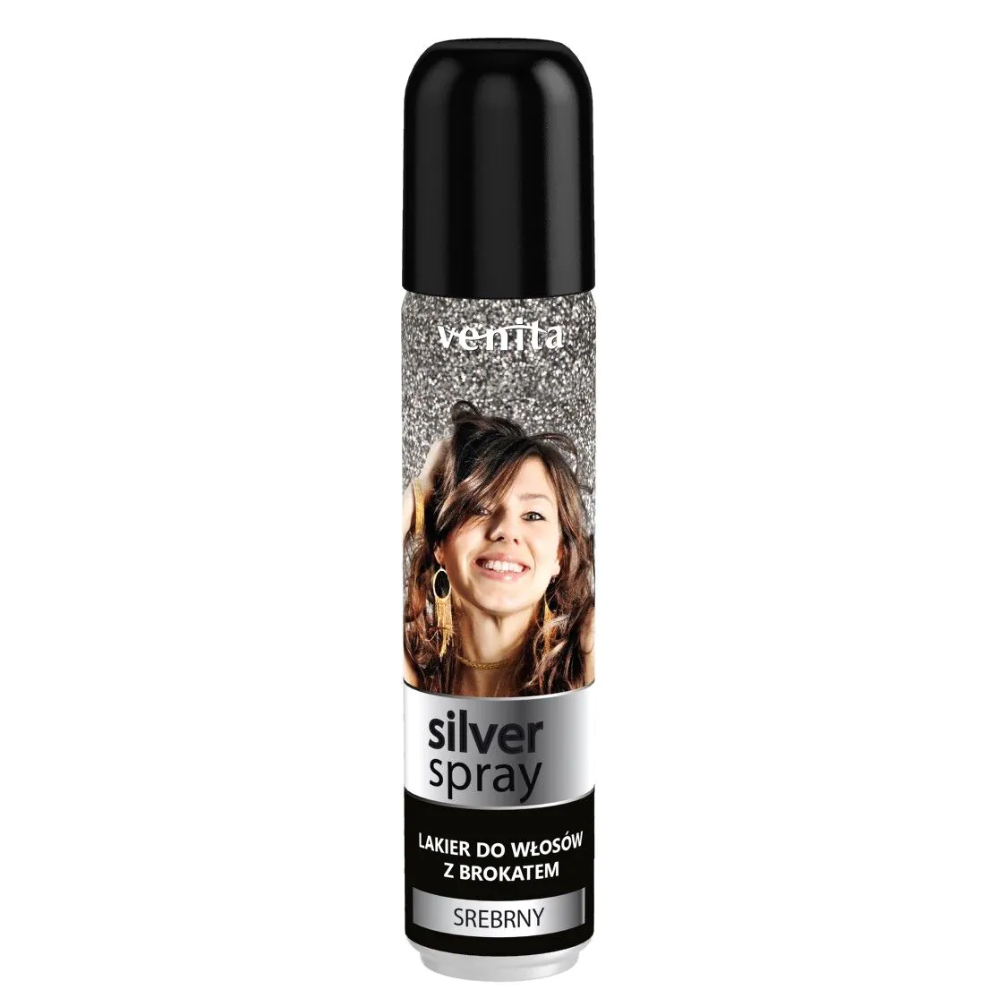 Venita Srebrny - Lakier do włosów z brokatem 75 ml