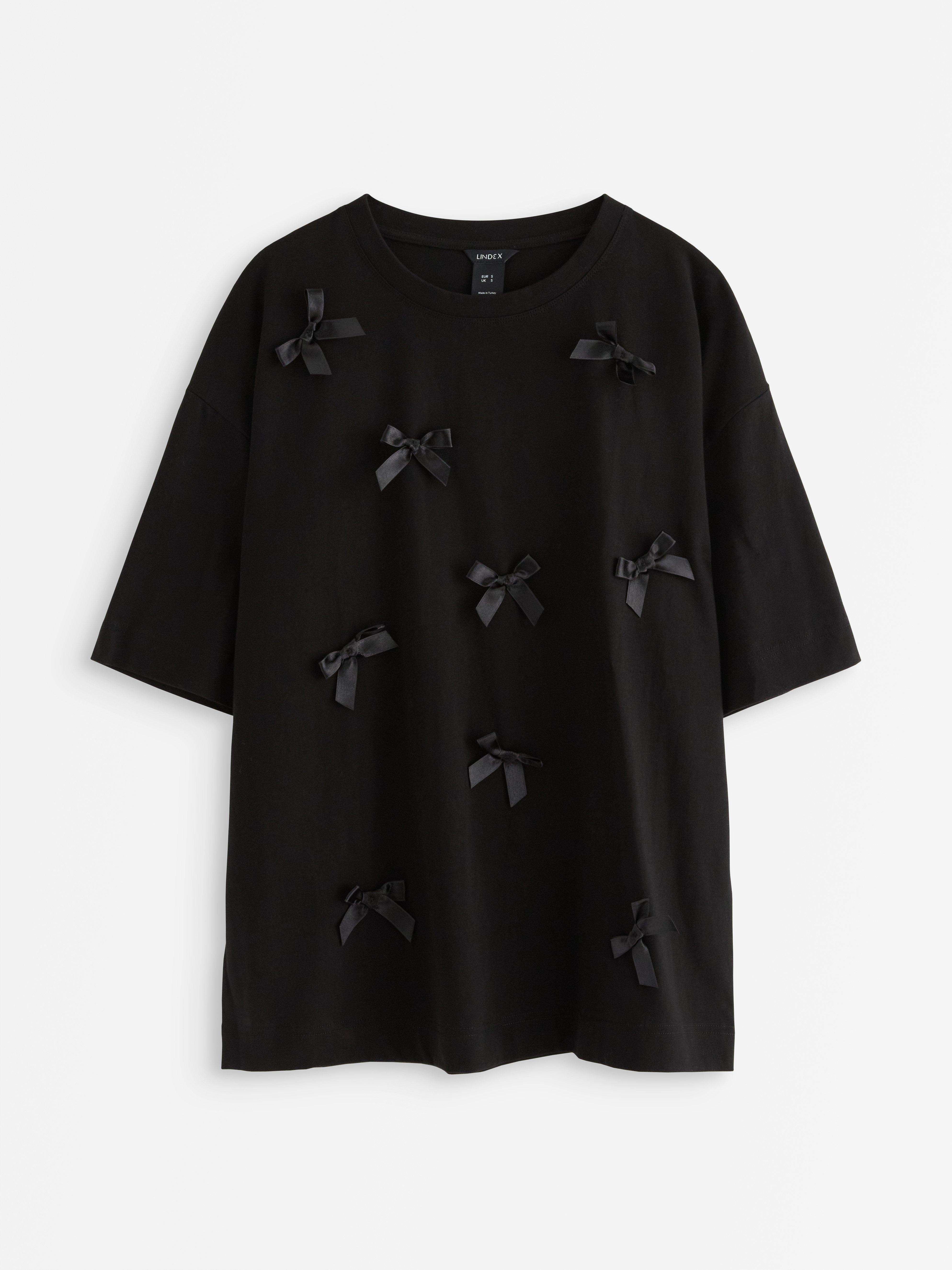 T-shirt med rosetter Black