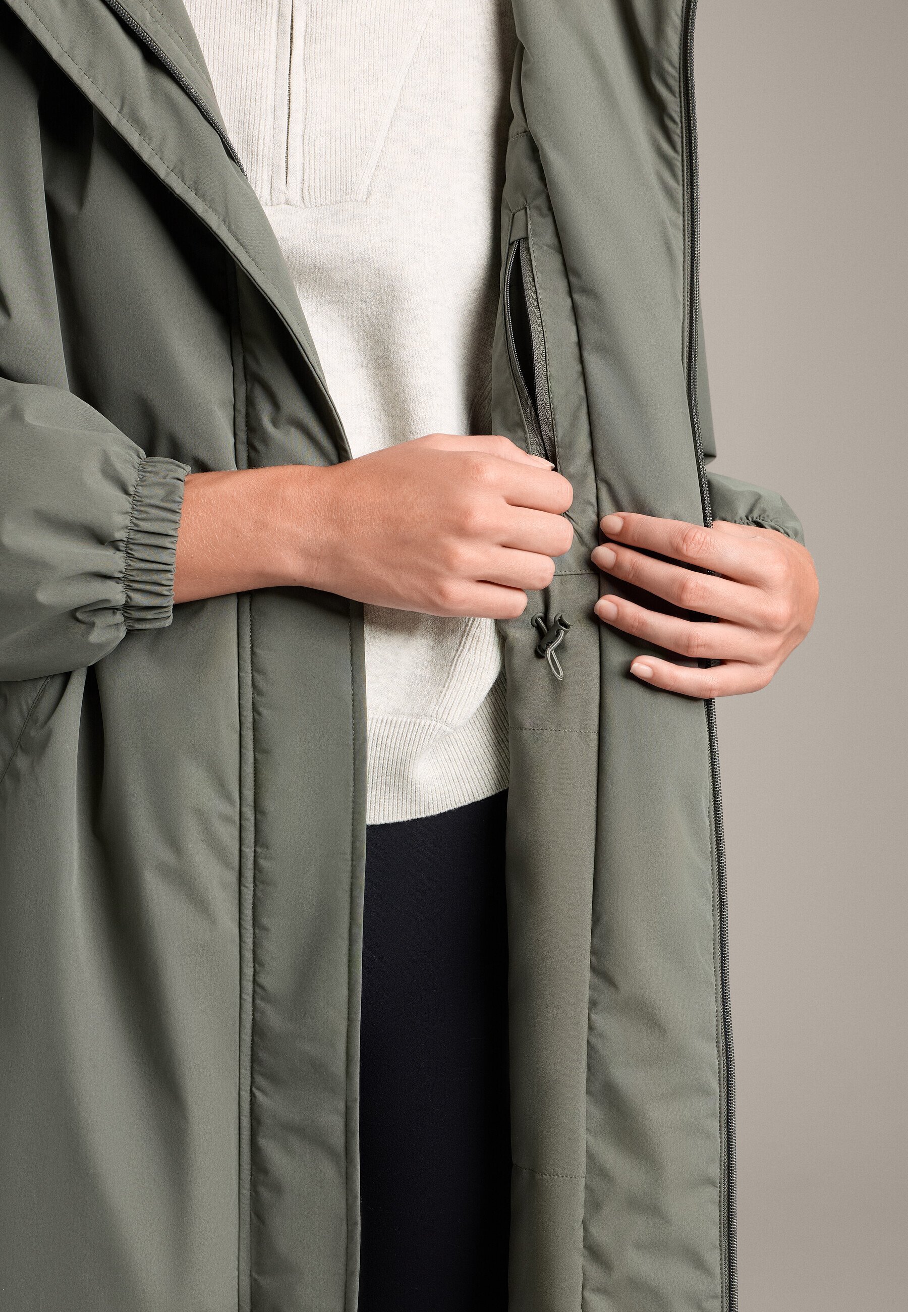 OYSHO FELLEX® AEROGEL 10K WATERPROOF LANGE GEVOERDE JAS - Waterdichte jas - donkergroen