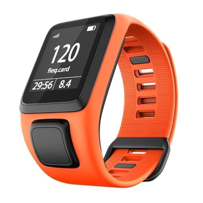 Orange Bracelet pour montre connectée en silicone de remplacement pour TomTom Runner 2/3 TomTom Spark 3, connecteur de bracelet