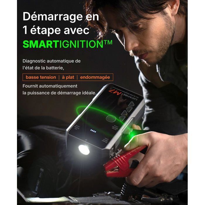 Booster batterie voiture intelligent - SWAPY - Modèle M7 - 12V - Compresseur 150 PSI - 60Wh
