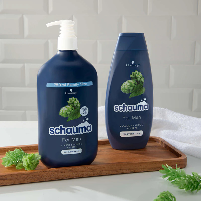 Shampoo Schwarzkopf Schauma MEN para uso diário no homem.