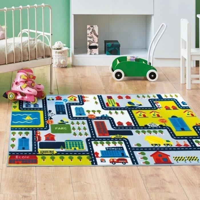 CIRCUIT - Tappeto gioco per cameretta - Pista per macchinine 75 x 133 cm - Poliammide - Multicolore