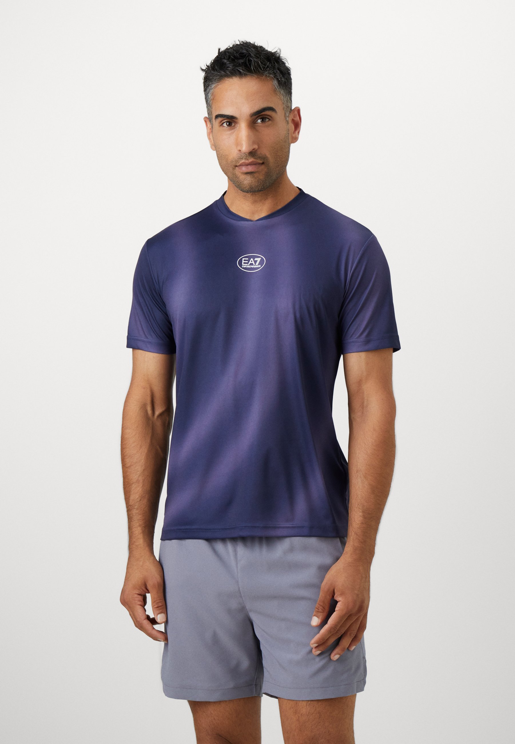 EA7 Emporio Armani TENNIS PRO TEE GRAPHIC - Spordi T-särk - sinine toon