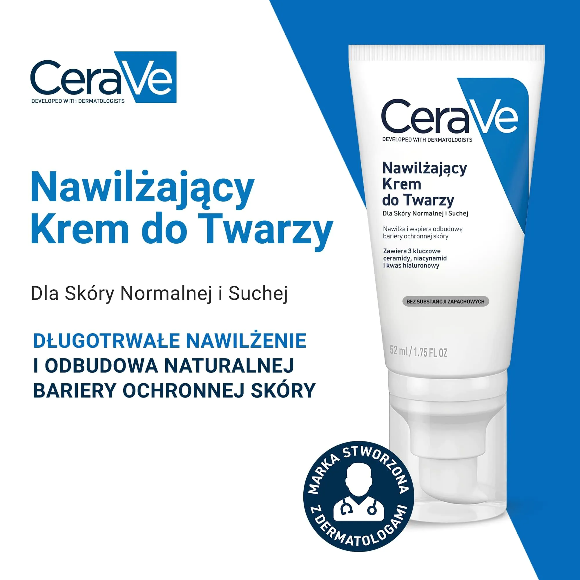 CeraVe Nawilżający krem do twarzy do skóry normalnej i suchej