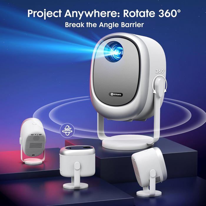 Mini Vidéoprojecteur[Support Réglable À 360°] H1 Projecteur Portable 500Ansi, Keystone Automatique Et Mise Au Point Électr[XV167]