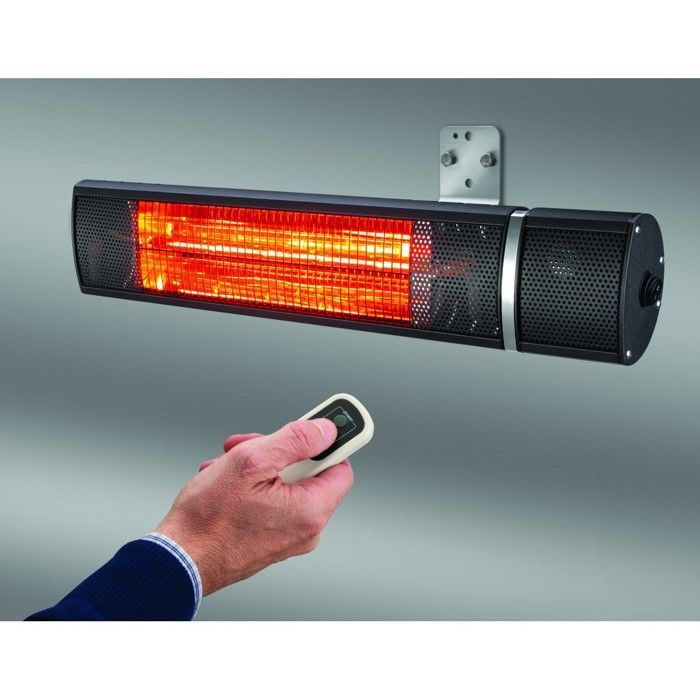 Chauffage Électrique Infrarouge 2000W + Télécommande - Chauffage Mural Protection IP65 Intérieur Extérieur Kemper