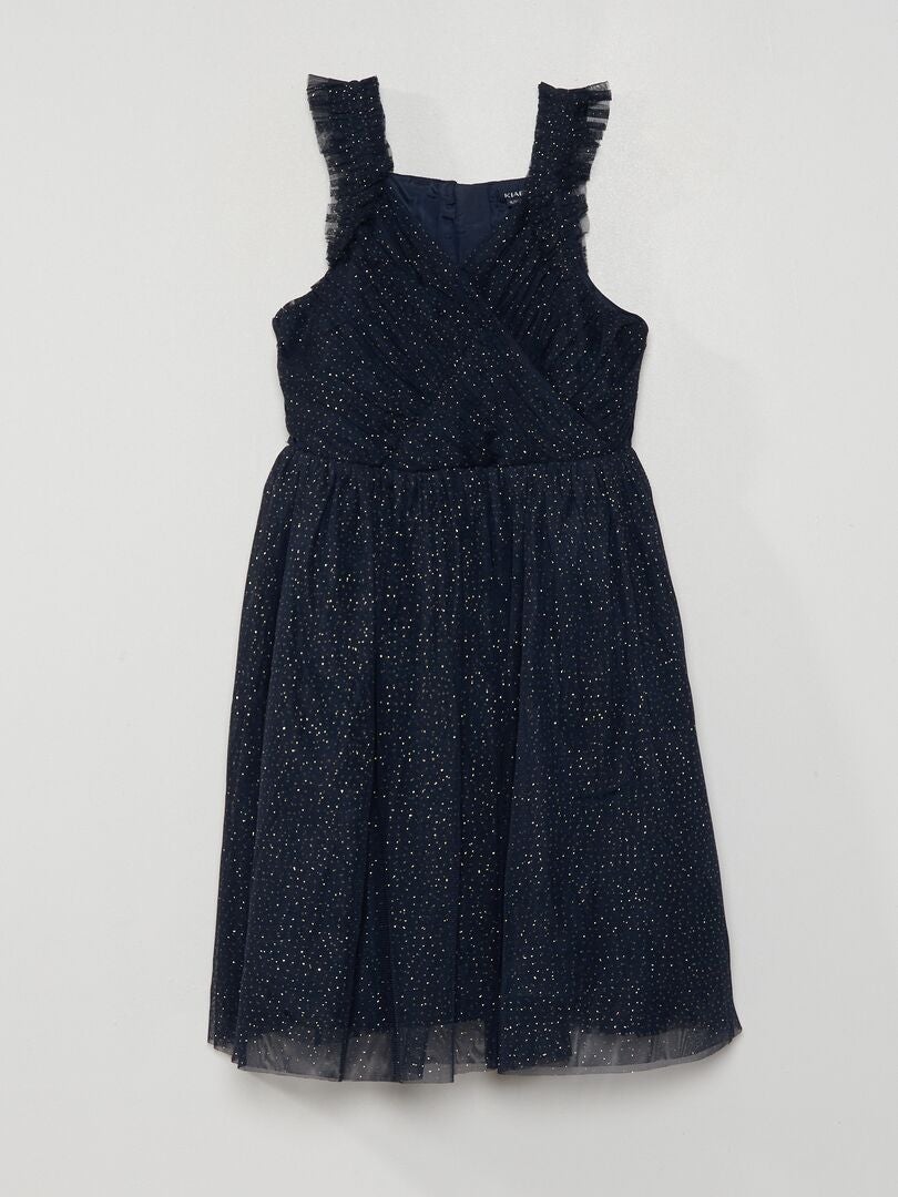 Tule jurk met pailletten - blauw - blauw
