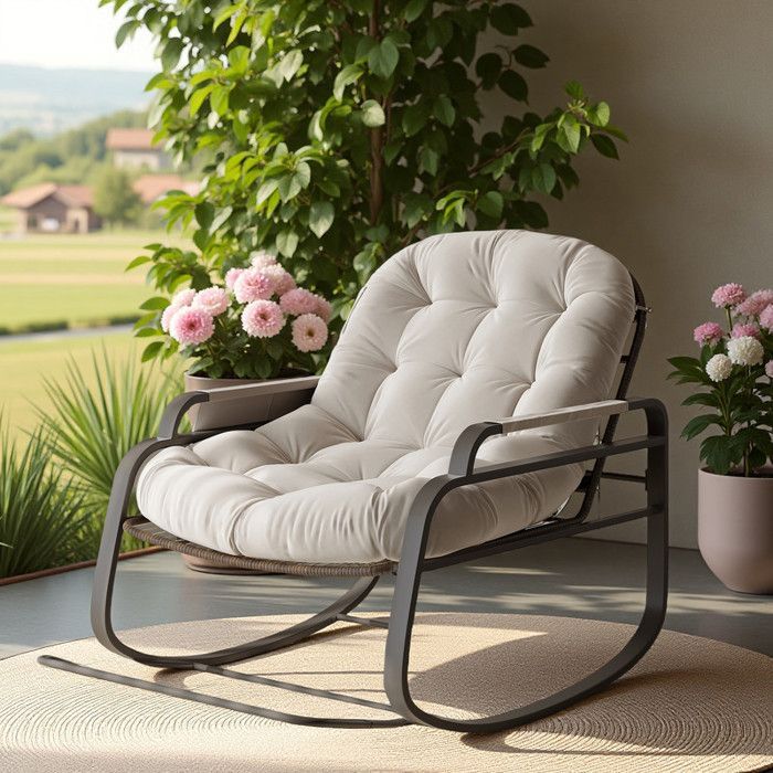 Mecedora - 2 plazas - 150 kg - Tejido antideslizante - Plegable con almacenamiento integrado